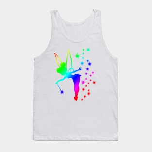 Rainbow Tinkerbell Ombre Sillhouette Tank Top